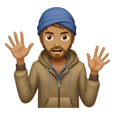 homeless guy mugging someone sticker