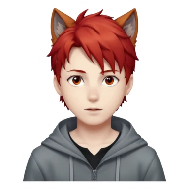 Wolf Anime Boy Red sticker