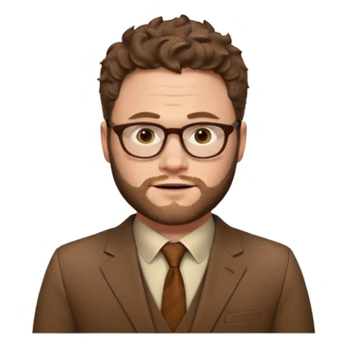 seth rogen in a brown suit sticker