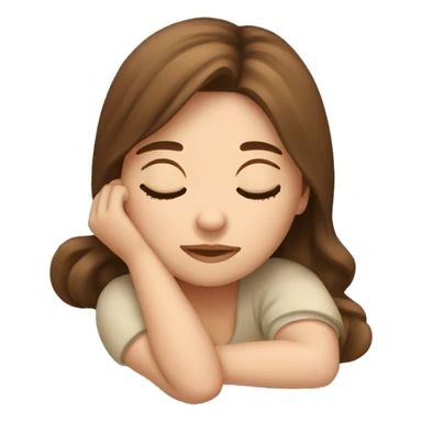 Sleeping girl brown hair  sticker