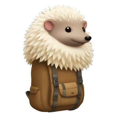 bald hedgehog with a backpack  sticker