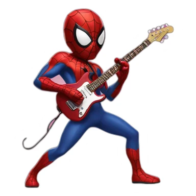 spiderman playing an electric guitar sticker