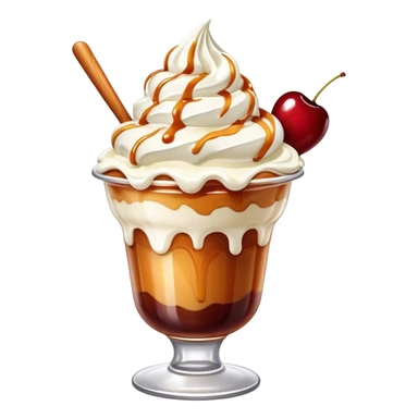 Sundae with caramel sauce sticker