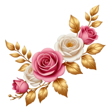 Reddish-pinkish and gold and white romantic vintage aesthetic sticker