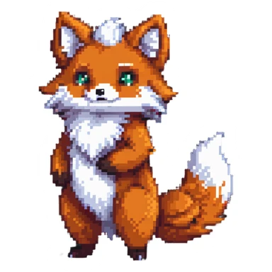 fluffy fox character with big tail sticker