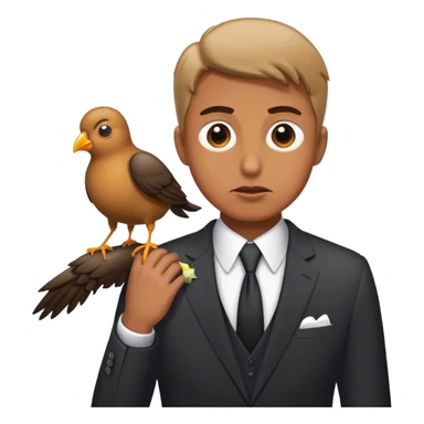 Man in a suit and a bird pissing on him sticker