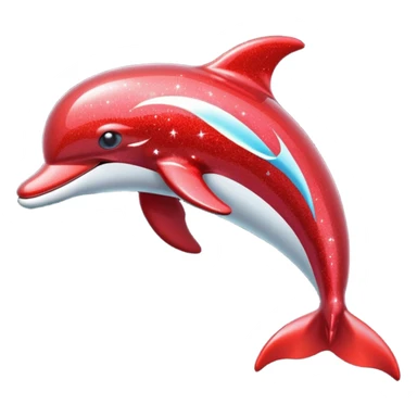 red glitter dolphin sticker