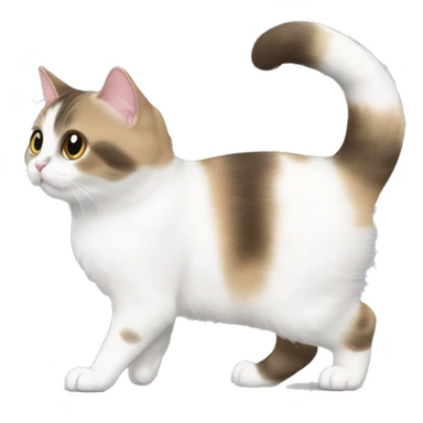 munchkin cat side-view PROUD WALK, walking, standing sticker