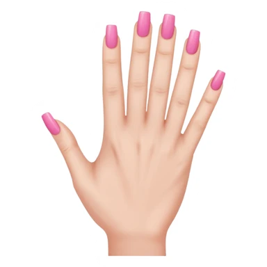 female hand with long square pink nails sticker
