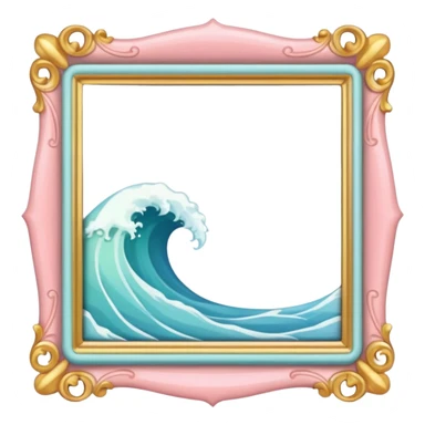cute wave border picture frame sticker