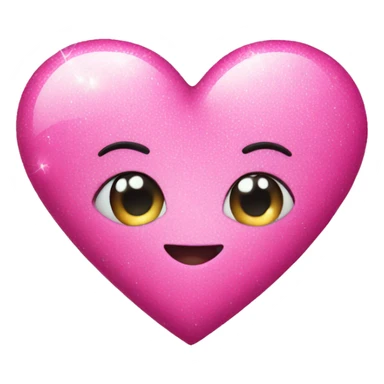 Pink heart with sparkles sticker
