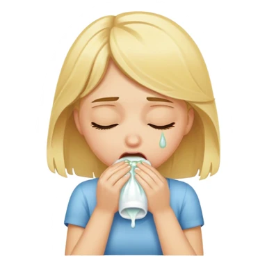 Blonde girl vomiting  sticker