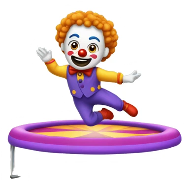 A man jumps on a trampoline in a clown costume sticker