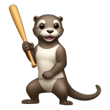 otter getting hit by baseball bat sticker
