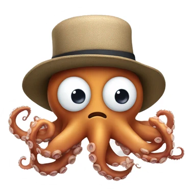 Octopus wearing hat sticker