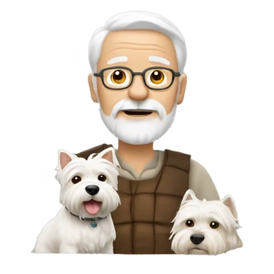 old man with west highland terrier sticker