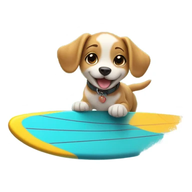 Puppy surfing sticker