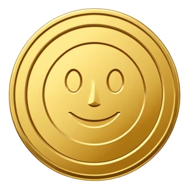 a gold coin without designs or a face sticker