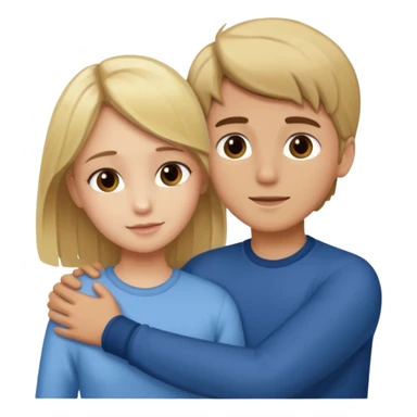 Amour à distance fille blonde et garçon brun tous les deux clair de peau  sticker