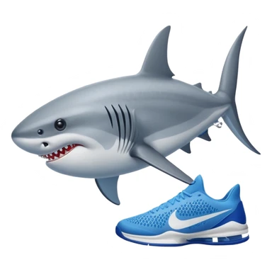 Tiburón con 3 patas y tenis Nike azules sticker