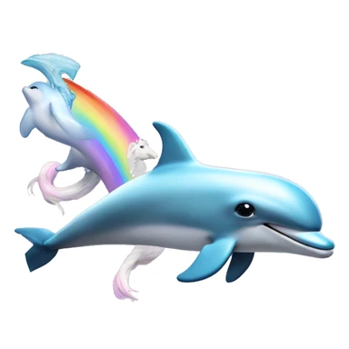 dolphin flying with an unicorn sticker