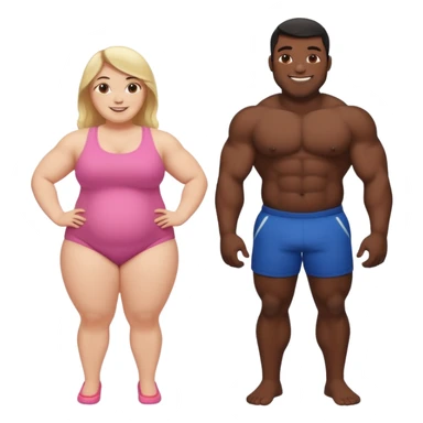 Fat white girl muscular black man  sticker