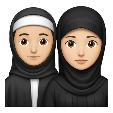 muslim couple, man in thobe woman in burka sticker