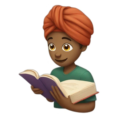 Boy read a book with Turban sticker