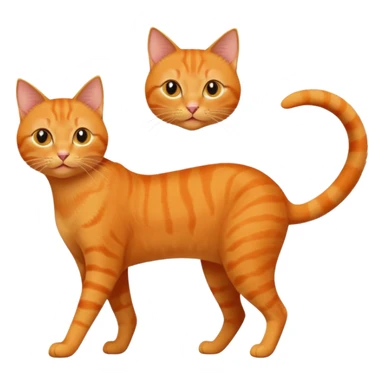full body solid orange domestic shorthair slim cat with yellow/orange eyes playing sticker