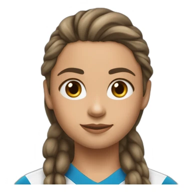 Fille de 10 ans de peau claire jouer au foot avec Ronaldo sticker