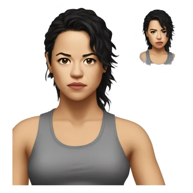 michelle rodriguez serious wearing tee sticker