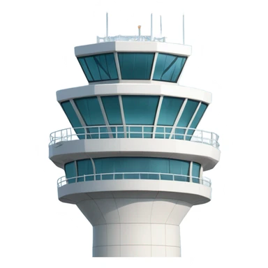 air traffic control tower, full size, modern, realistic sticker