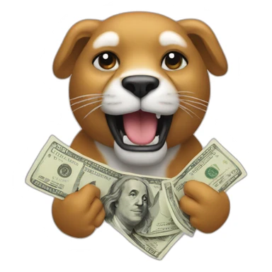 animal flexing money sticker