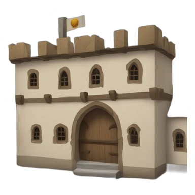medieval town hall with "town hall" letters on it sticker