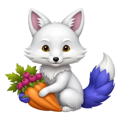 white fox and Cornucopia  sticker