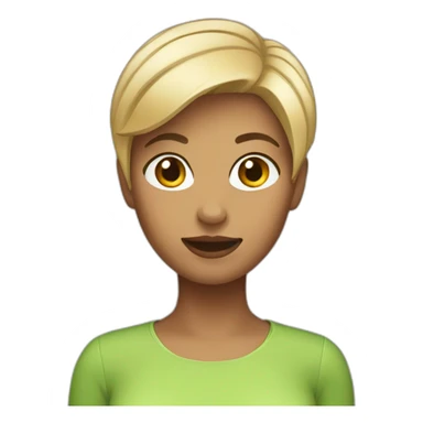 Create a female emoji with short hair sticker