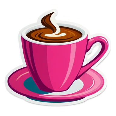 Taza de cafe pink sticker
