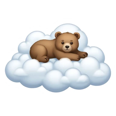 Bear laying on cloud sticker