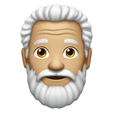 White curly hair, wrinkles, a full beard, elderly, brown-skinned sticker