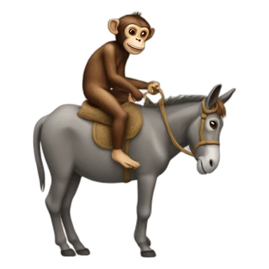 Monkey on the donkey  sticker