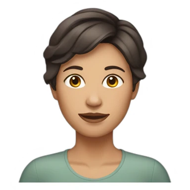 mother with short dark brown hair sticker