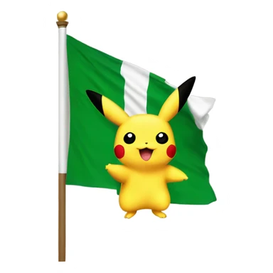 Pikachu with ireland flag sticker