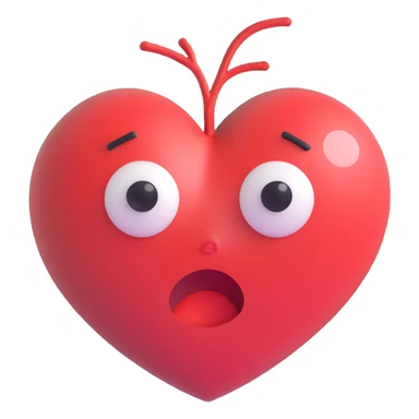 heart symbol showing stress with expressive lines, sweat drops, worried face sticker