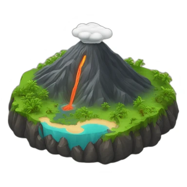 volcano island sticker