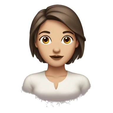 Brown hair brown eyes pale women with one eyebrow raised sticker