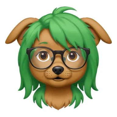 dog with green hair and glassess sticker
