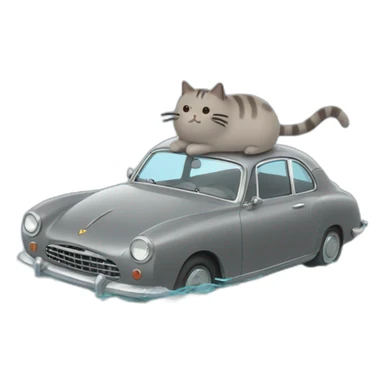 Pusheen diving a car sticker