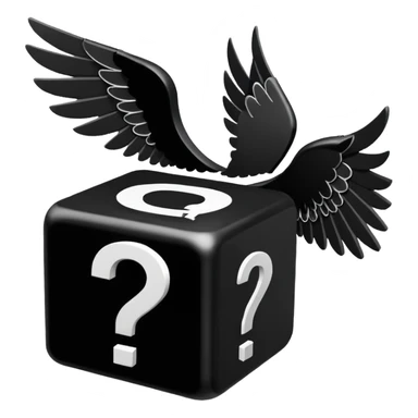 It's appearance is black and white, the black part being the main part of the lucky block while the question marks and corners are white; It carries 2 wings on each side like the other Lucky Blocks. sticker