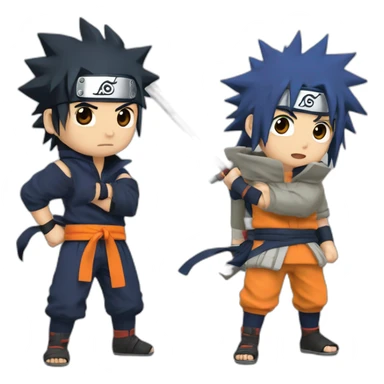 Naruto et sasuke en train de combattre sticker