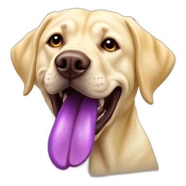 Yellow Labrador Dogue with purple tongue::2 sticker